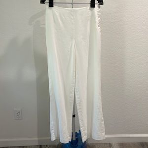 TALBOTS Side Button Linen Trousers